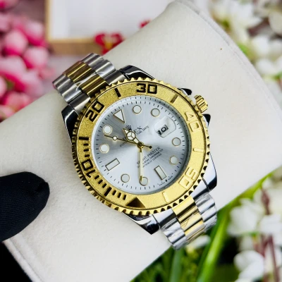 ROLEX YACHT-MASTER Silver-Golden Gents Watch