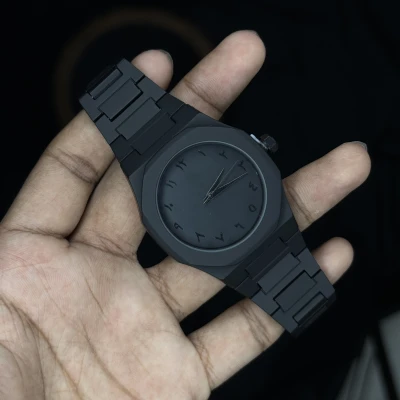 Black Aura Super Slim Gents Watch