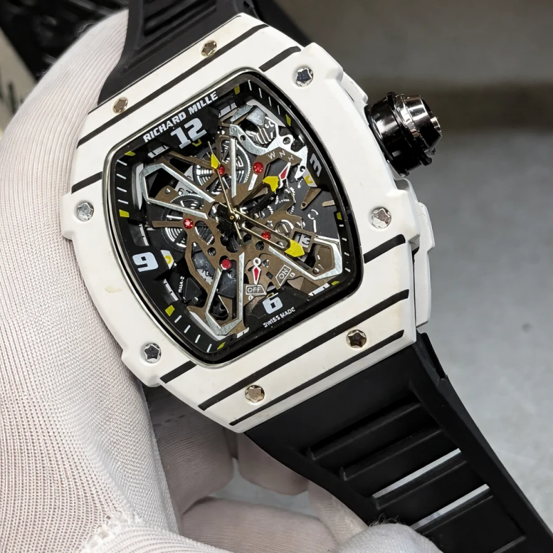 This Richard Mille skeleton dial quartz movement for reliable timekeeping.