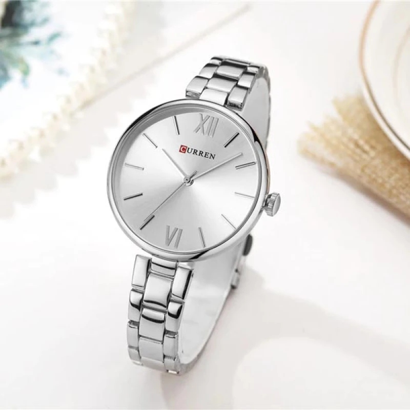 CURREN 9017 Golden Stainless Steel Analog Watch For Women