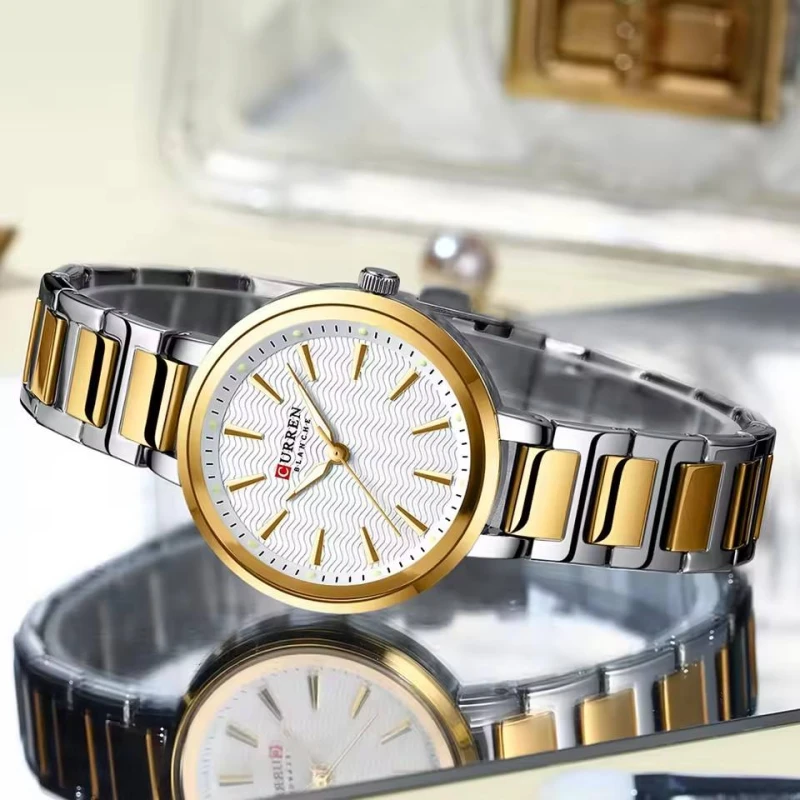 CURREN 9109 Luxury Fashion Mini Steel Quartz Watches For Women
