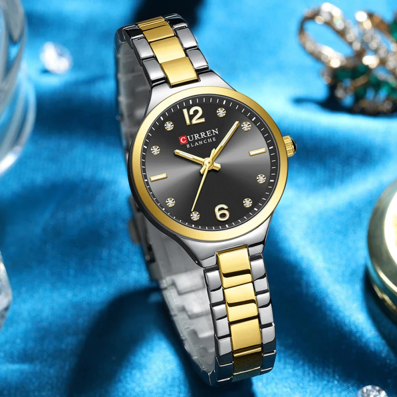 Curren 9105 Fashion Diamond Number Dial Ladies Women Elegant Watch