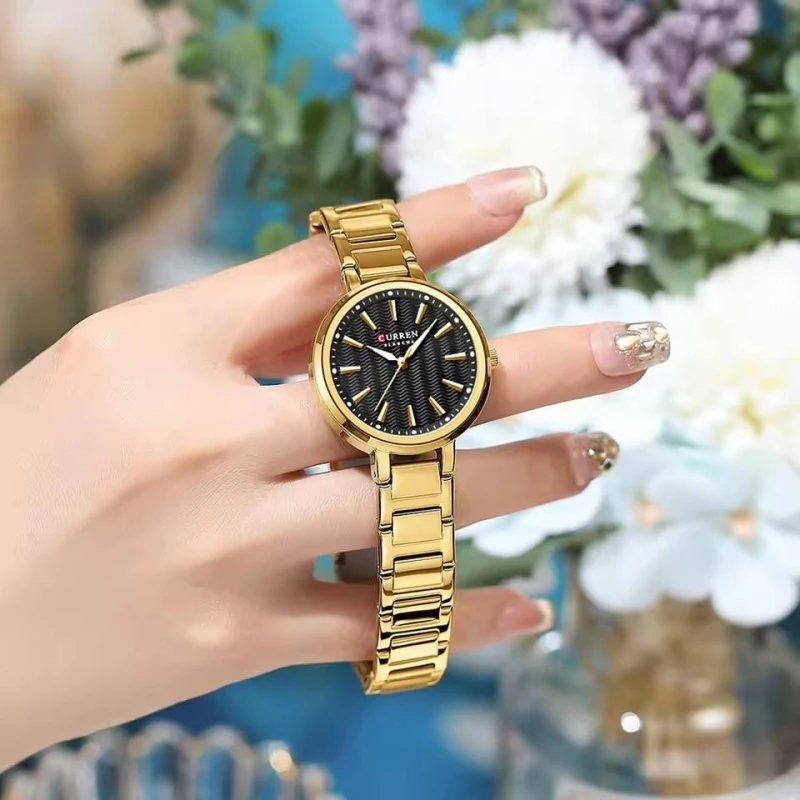CURREN 9109 Luxury Fashion Mini Steel Quartz Watches For Women
