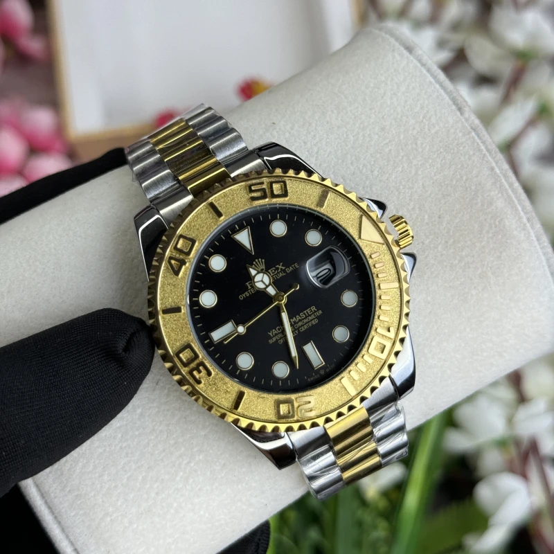 ROLEX YACHT-MASTER Silver-Golden-Black Gents Watch