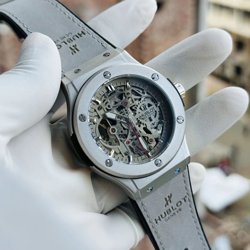 HUBLOT Automatic Mechanical SIlver LEATHER