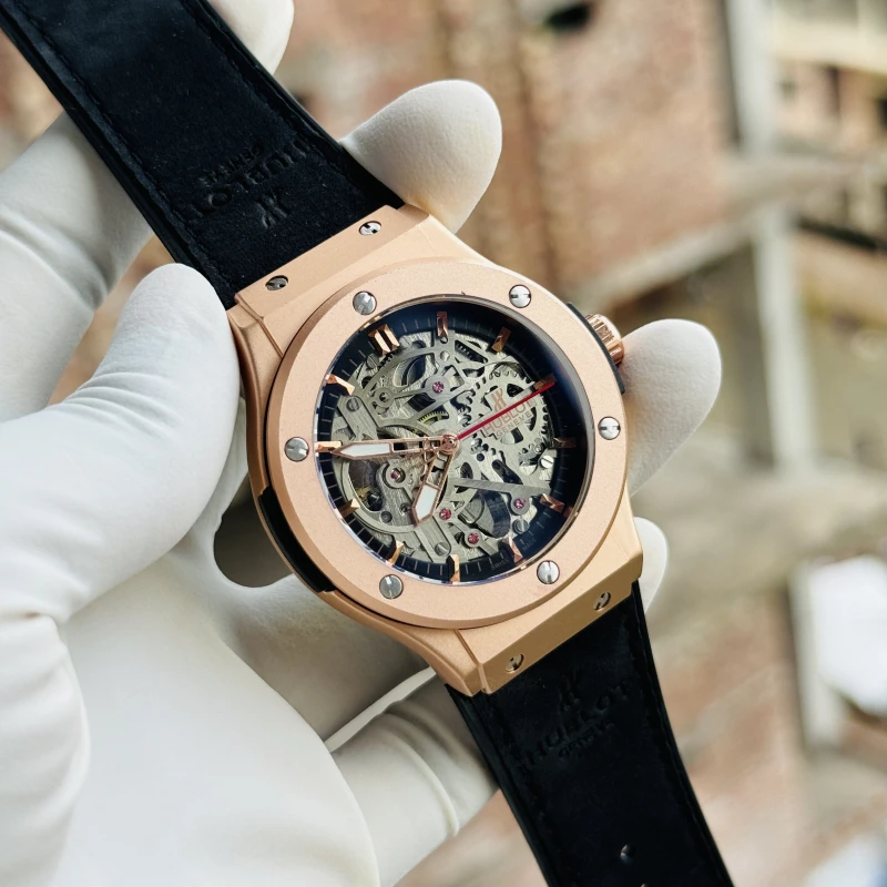 HUBLOT Automatic Mechanical COFFE-Black LEATHER