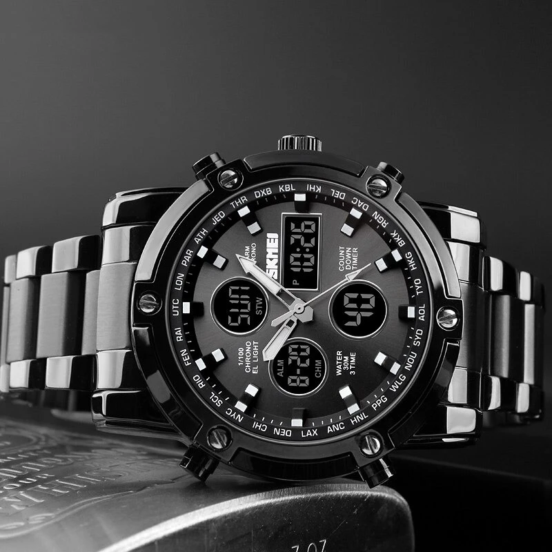 SKMEI Black Waterproof GENTS WATCH