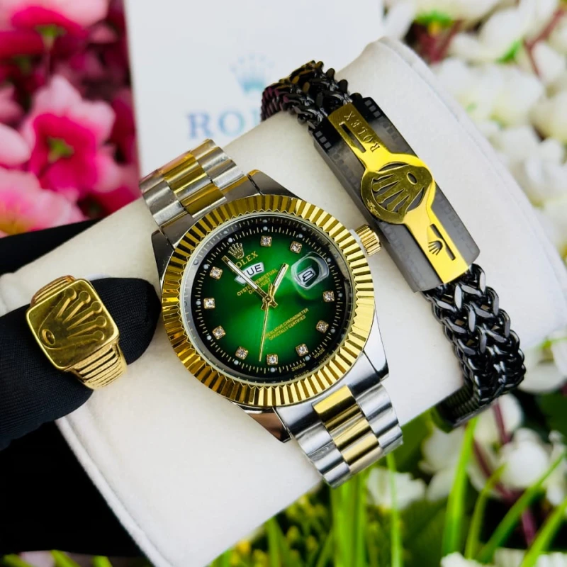 ROLEX Combo GOLDEN-SILVER Set For GENTS
