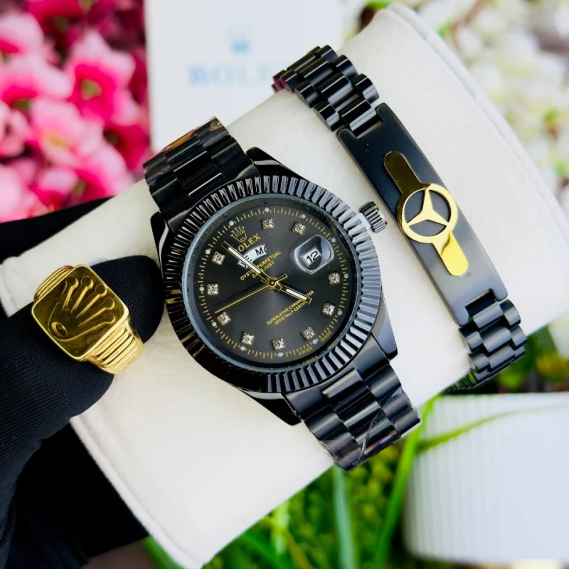 ROLEX Combo BLACK Set For GENTS