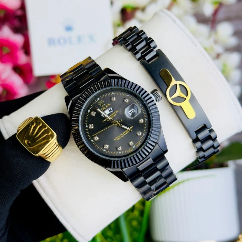 ROLEX Combo BLACK Set For GENTS
