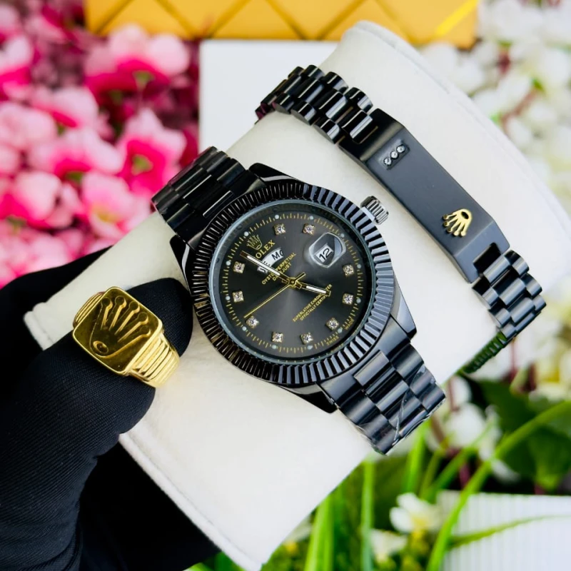 ROLEX Combo BLACK Set For GENTS