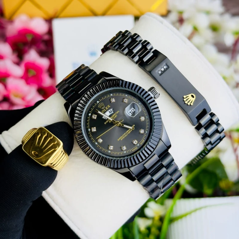 ROLEX Combo BLACK Set For GENTS
