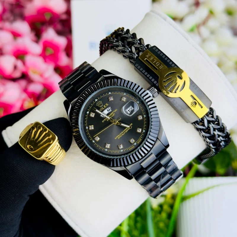 ROLEX Combo BLACK Set For GENTS
