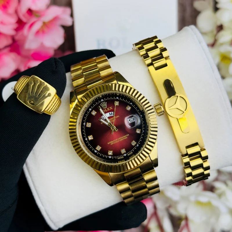 ROLEX Combo GOLDEN Set For GENTS