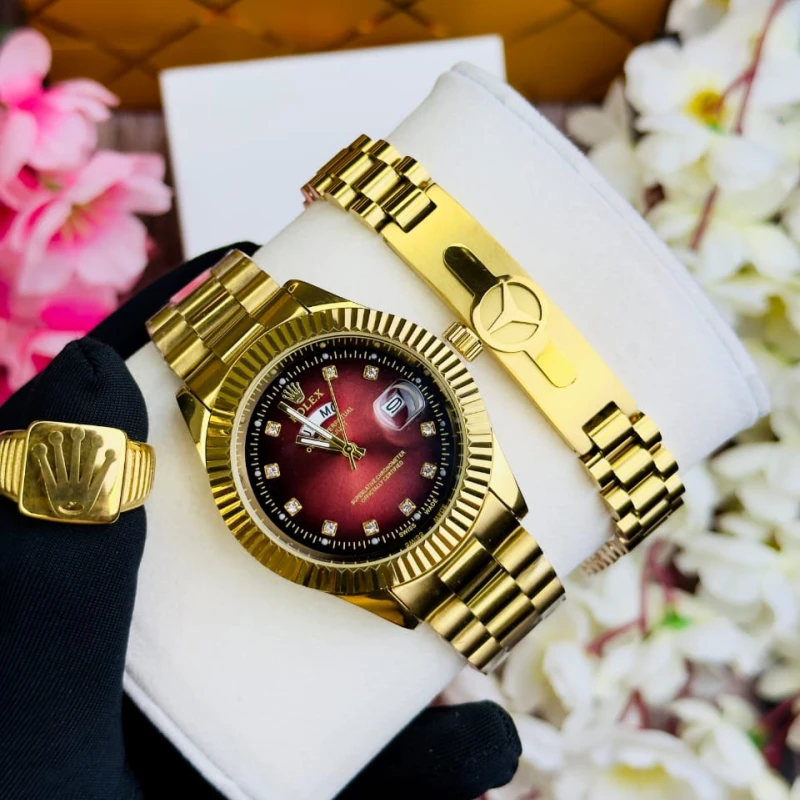 ROLEX Combo GOLDEN Set For GENTS