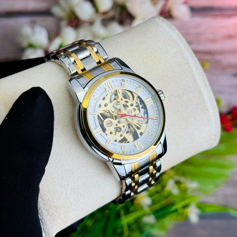 SKMEI 9222 Automatic Mechanical Watch for Men Silver-White(Waterproof)
