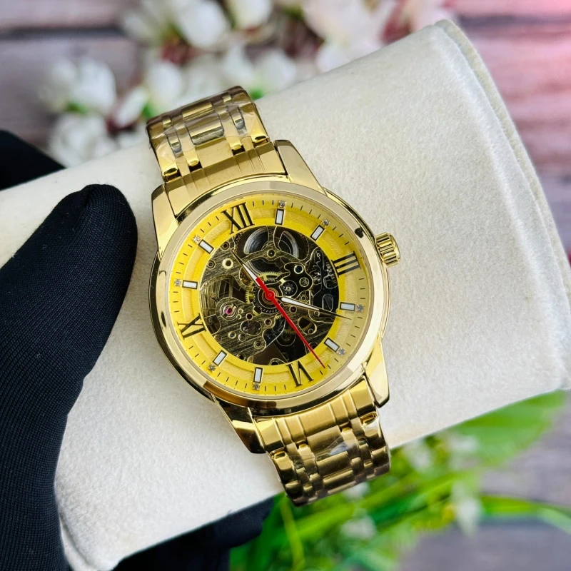 SKMEI 9222 Automatic Mechanical Watch for Men Golden(Waterproof)