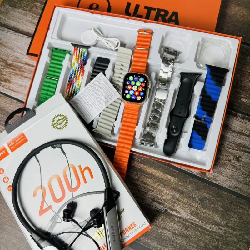 Y80 Ultra Smartwatch × Recrsi RE-NY060 200 Hours Bluetooth Neckband