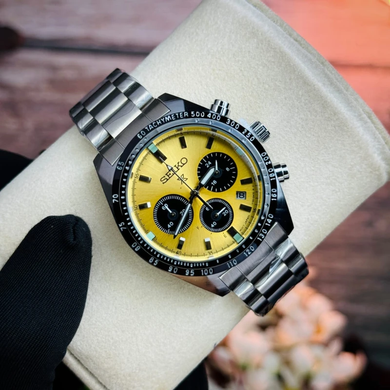 Seiko Panda Di Three Eyed Casual Multifunctional Chronograph Watch