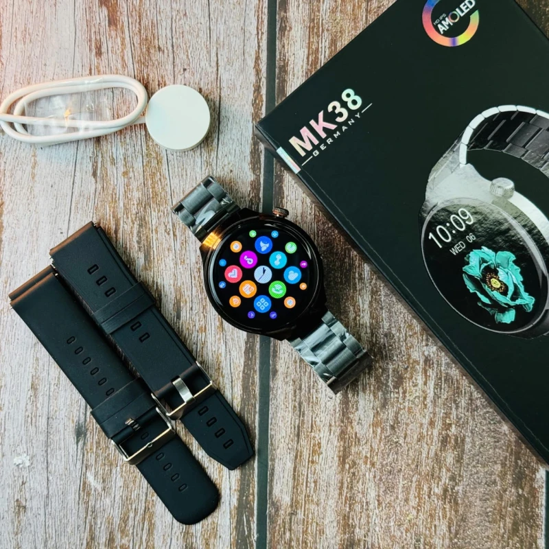 New MK38 Premium Round AMOLED HD display Germany Multi Function Smart Watch For Men