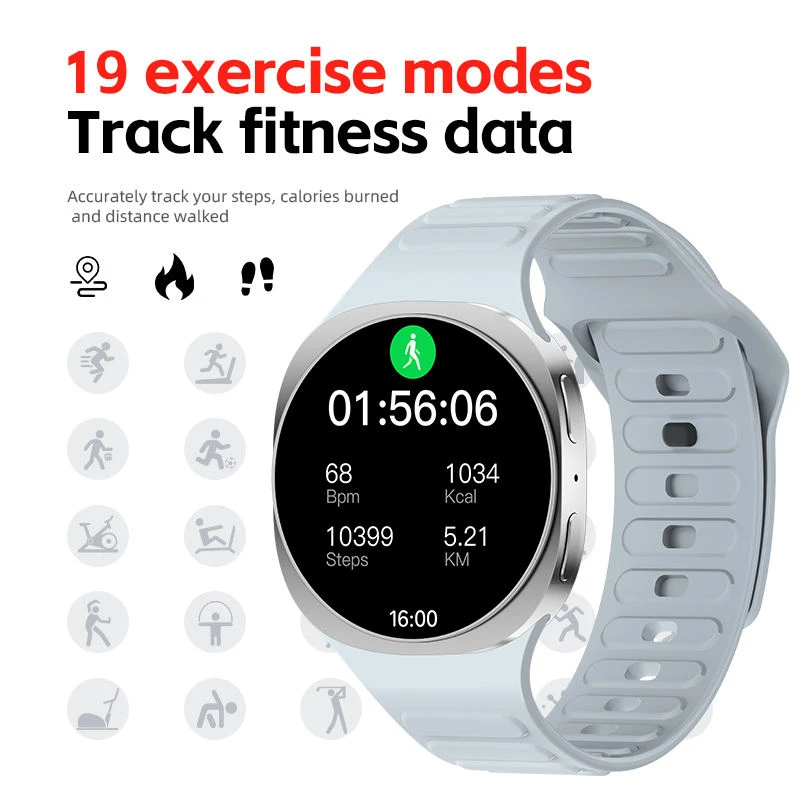 WISME X62 Smart Watches Round Reloj Smart Bracelet Heart Rate Fitness Tracker Wireless Call Smartwatch With 3 Straps